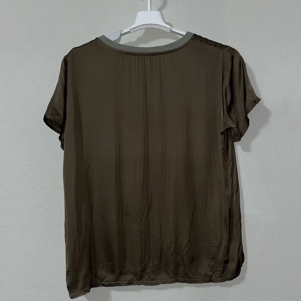 Nation LTD Brown V-Neck Short Sleeve Tee - Picture 4 of 9